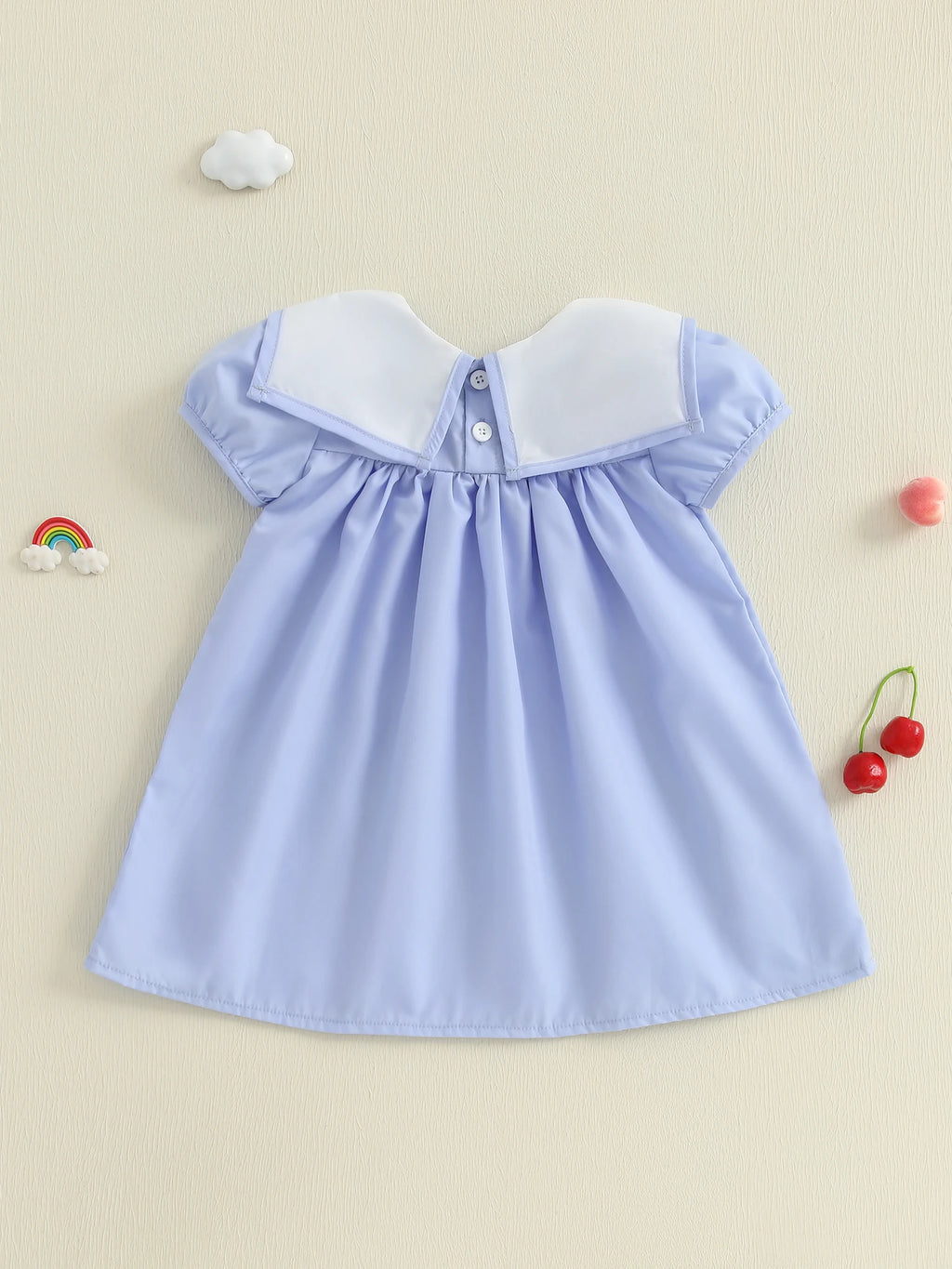 Girls Summer Dress with Floral Embroidery and Ruffle Sleeves Cute Back to School Dress for Toddler Girls Casual Dress for Kids